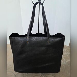 Baggu Oversized Black Leather Tote Bag!